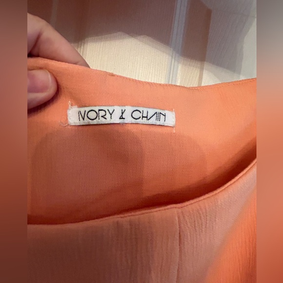 Ivory and Chain Mid Coral Dress Size M - Picture 2 of 8